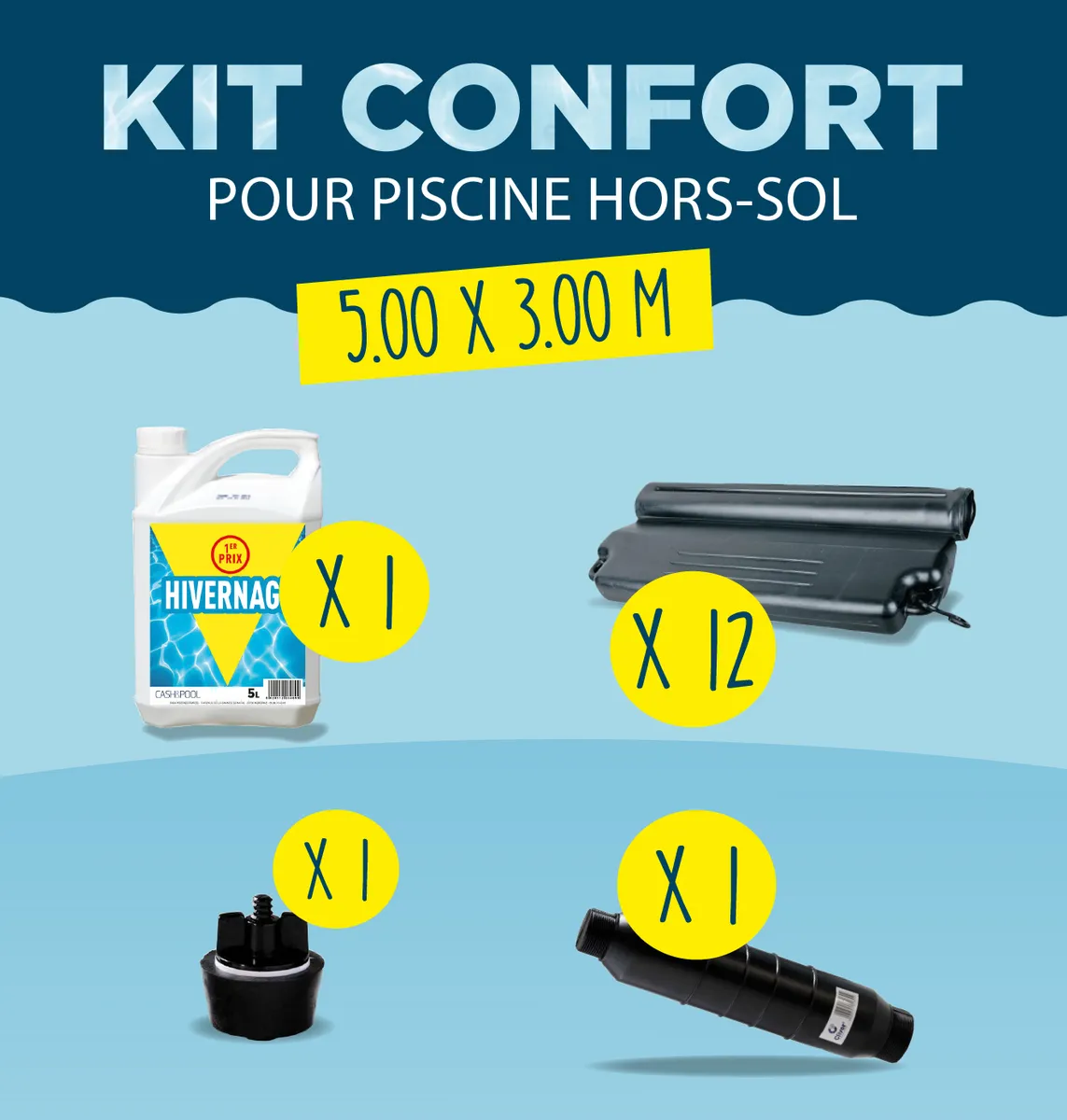 KIT HIVERNAGE CONFORT PISCINE HORS SOL 5,00x3,00